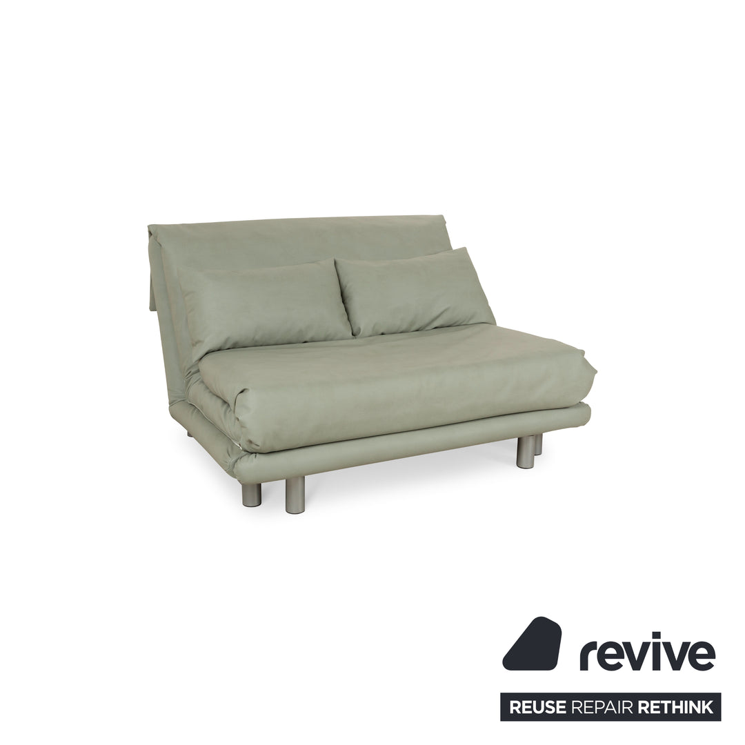 ligne roset Multy tweezitsbank groen vegan leer (Gavin 110) stof handmatige functie slaapbank bank opnieuw bekleed