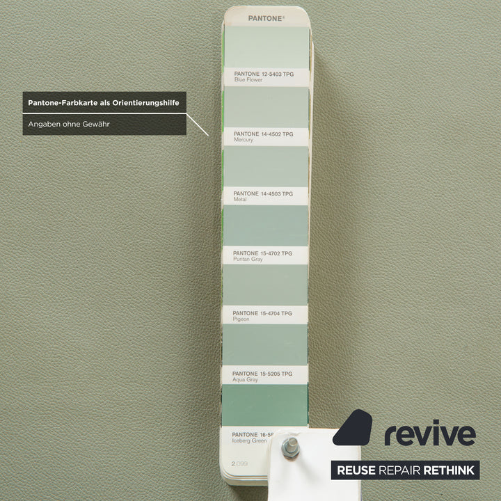 Canapé-lit deux places Ligne Roset Multy en similicuir vert mousse (GAVIN 110), revêtement en tissu, fonction manuelle, réfection