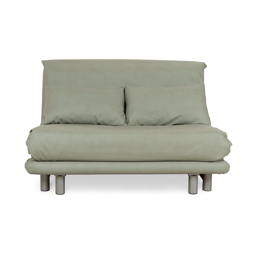 ligne roset Multy tweezitsbank groen vegan leer (Gavin 110) stof handmatige functie slaapbank bank opnieuw bekleed