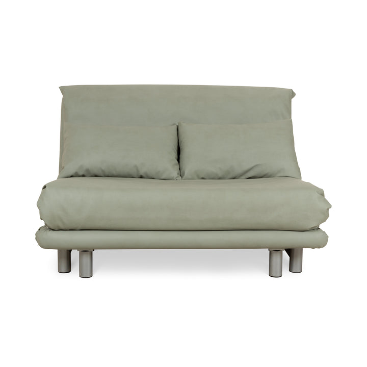 ligne roset Multy tweezitsbank groen vegan leer (Gavin 110) stof handmatige functie slaapbank bank opnieuw bekleed
