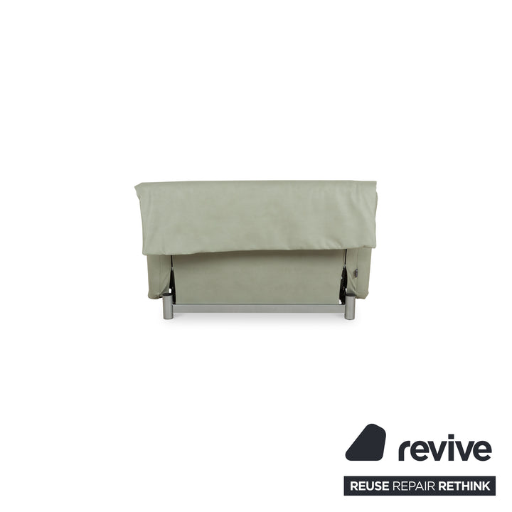 ligne roset Canapé convertible 2 places Multy cuir vegan vert (Gavin 110) tissu fonction manuelle canapé retapissé