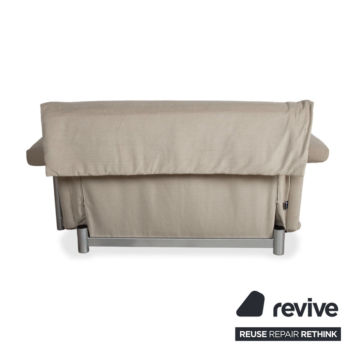 Ligne Roset Multy two-seater including armrests, beige fabric, manual sleeping function, reupholstered