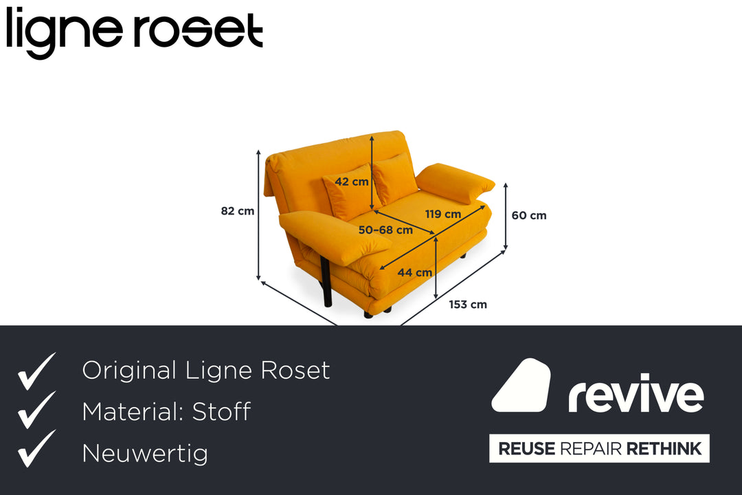 Ligne Roset Multy Zweisitzer Orange MALOU 148 Sofa Couch manuelle Funktion Schlafsofa