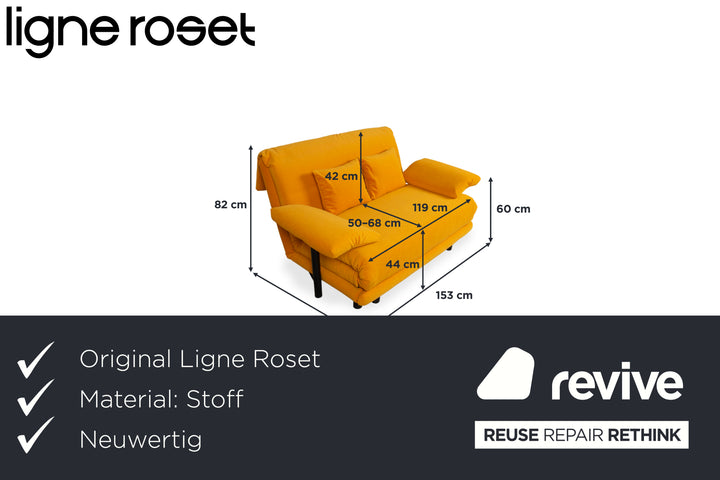 Ligne Roset Multy Zweisitzer Orange MALOU 148 Sofa Couch manuelle Funktion Schlafsofa