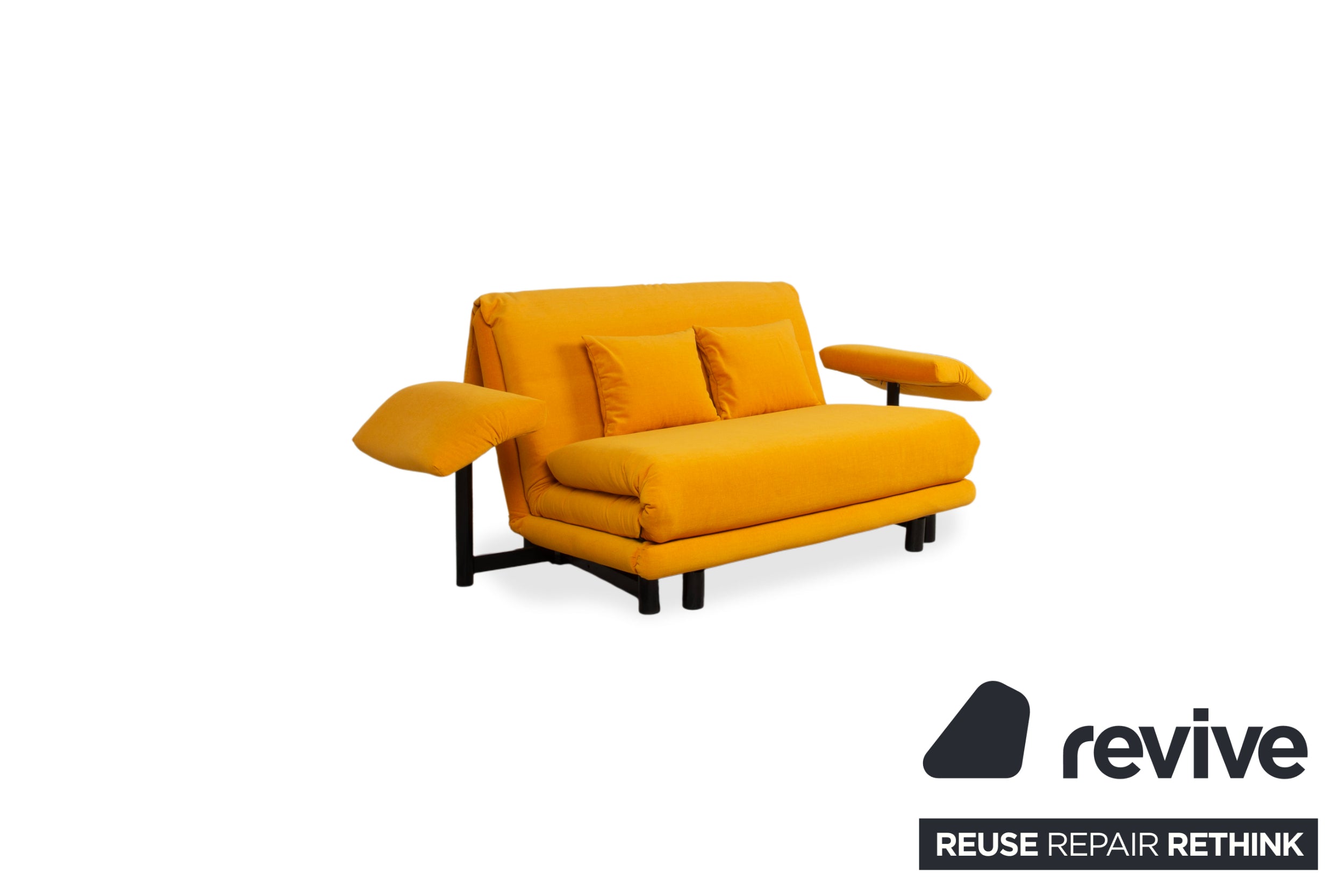 Ligne Roset Multy Two-Seater Orange MALOU 148 Sofa Couch Manual Function Sofa Bed