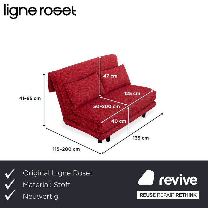 Ligne Roset Multy Zweisitzer Rot manuelle Funktion Neubezug COCCO 831