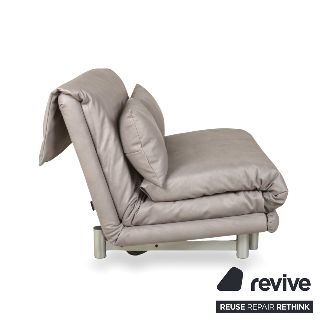 Ligne Roset Multy Zweisitzer Sofa Couch Stoff Polyester Grau Neubezug GAVIN 115 Schlaffunktion manuelle Funktion