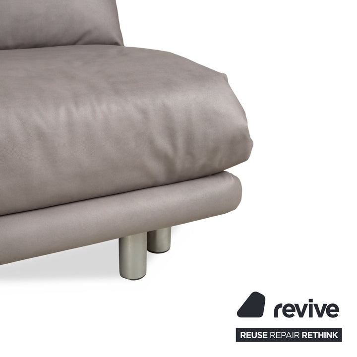 Ligne Roset Multy Zweisitzer Sofa Couch Stoff Polyester Grau Neubezug GAVIN 115 Schlaffunktion manuelle Funktion