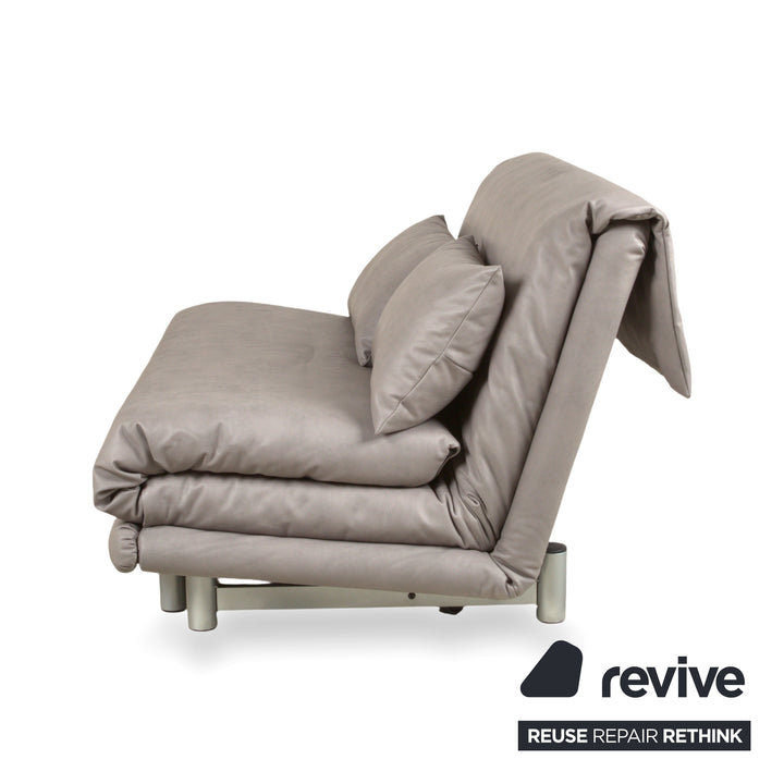 Ligne Roset Multy Zweisitzer Sofa Couch Stoff Polyester Grau Neubezug GAVIN 115 Schlaffunktion manuelle Funktion
