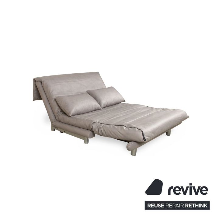 Ligne Roset Multy Zweisitzer Sofa Couch Stoff Polyester Grau Neubezug GAVIN 115 Schlaffunktion manuelle Funktion