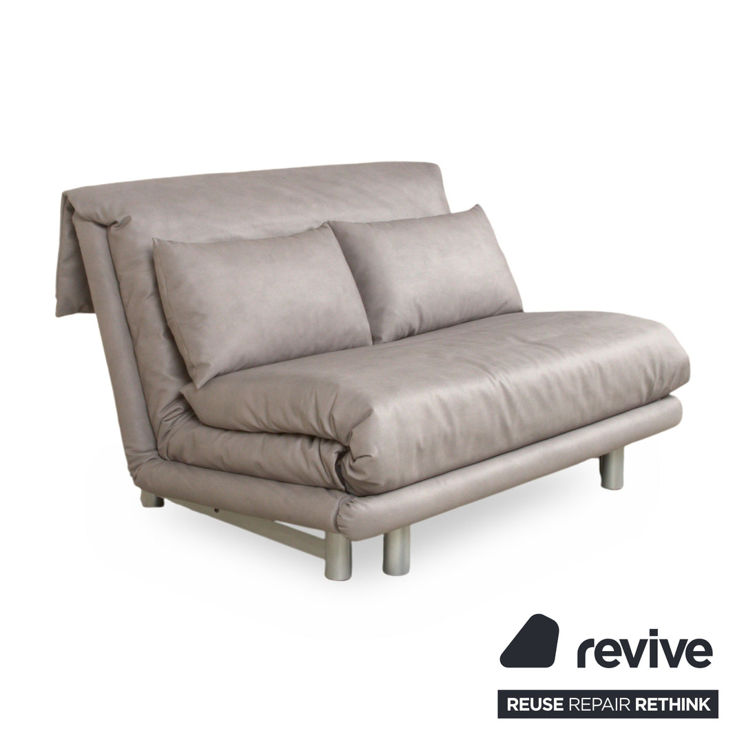 Ligne Roset Multy Zweisitzer Sofa Couch Stoff Polyester Grau Neubezug GAVIN 115 Schlaffunktion manuelle Funktion