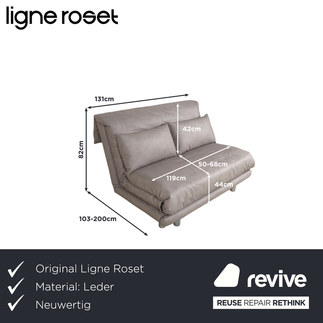 Ligne Roset Multy Zweisitzer Sofa Couch Stoff Polyester Grau Neubezug GAVIN 115 Schlaffunktion manuelle Funktion