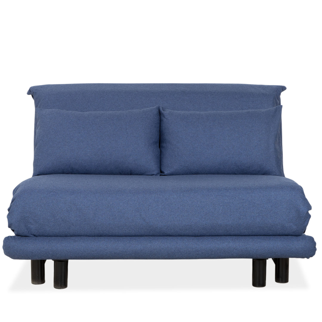 Ligne Roset Multy Zweisitzer Stoff Filz Blau manuelle Schlaffunktion Sofa Couch Neubezug