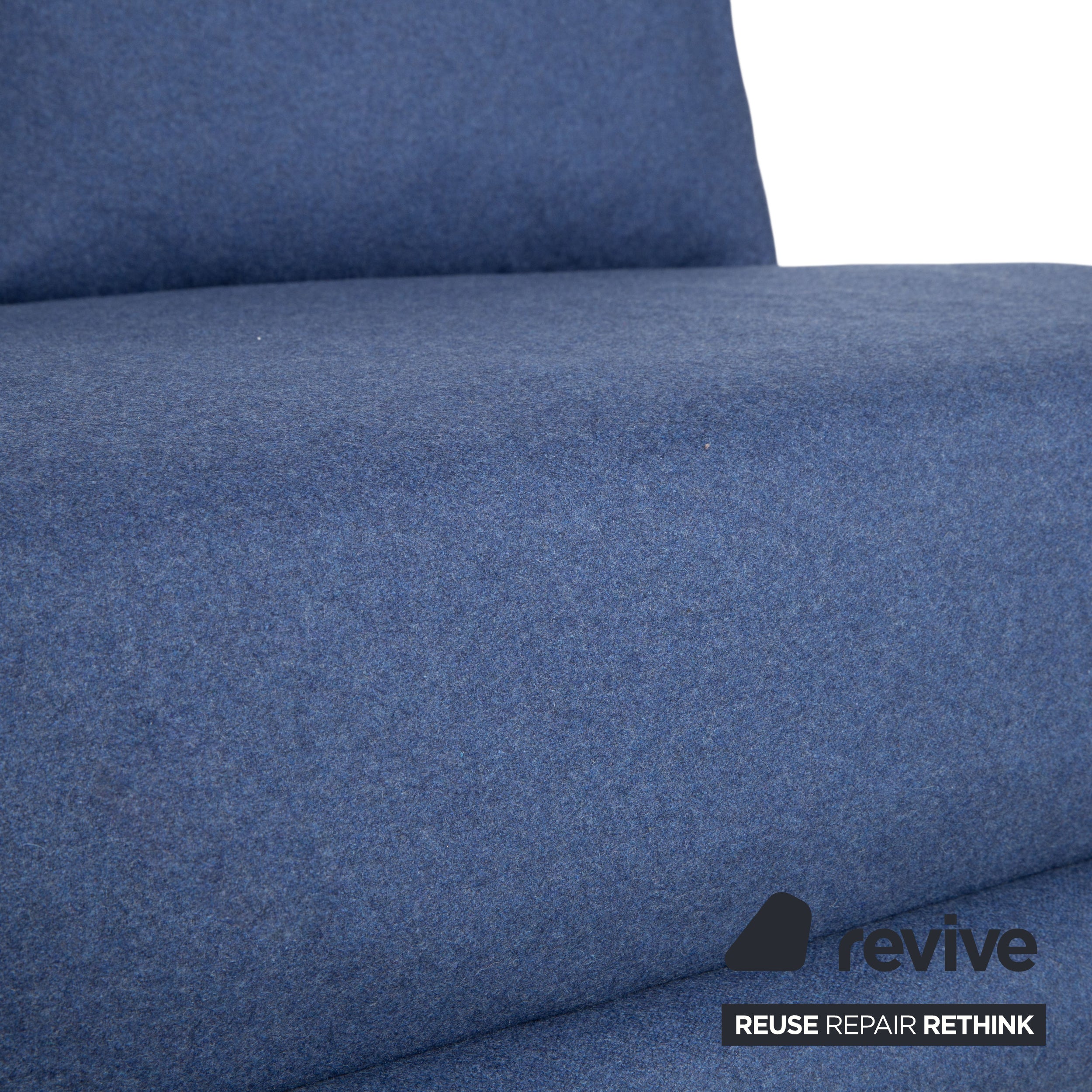 Ligne Roset Multy Zweisitzer Stoff Filz Blau manuelle Schlaffunktion Sofa Couch Neubezug