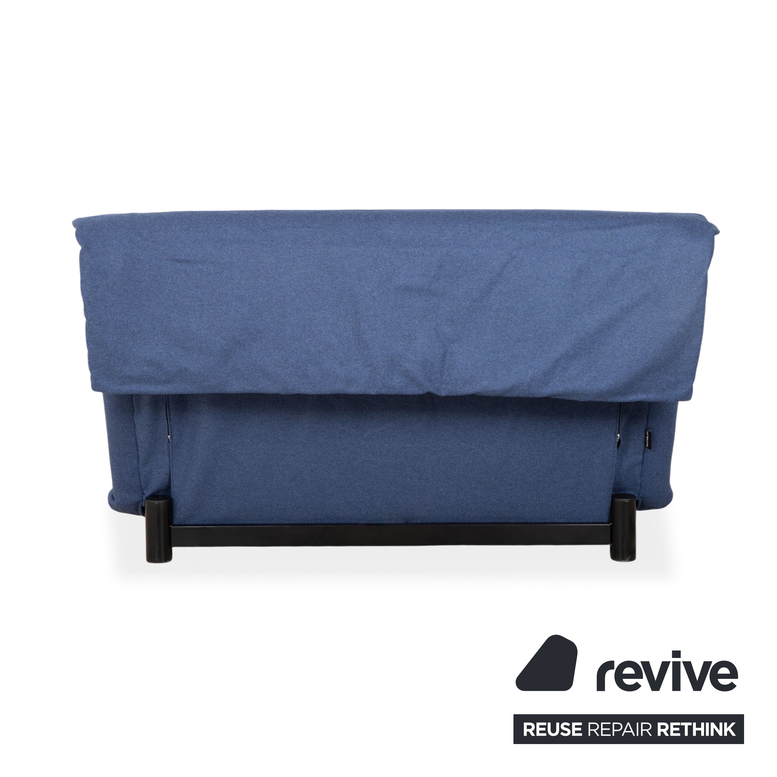 Ligne Roset Multy Zweisitzer Stoff Filz Blau manuelle Schlaffunktion Sofa Couch Neubezug
