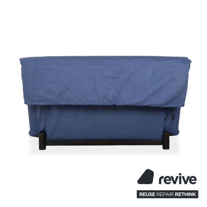 Ligne Roset Multy Zweisitzer Stoff Filz Blau manuelle Schlaffunktion Sofa Couch Neubezug