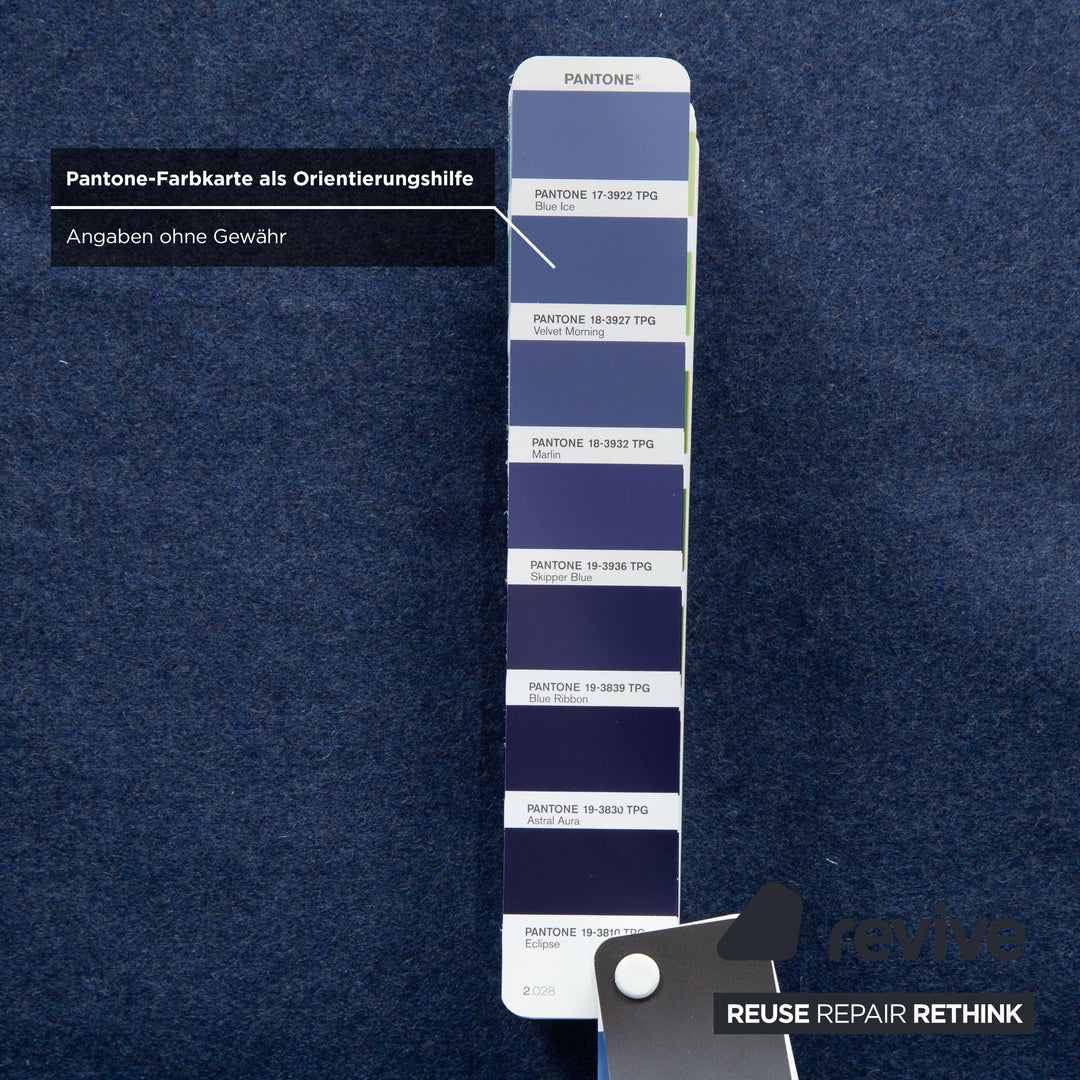 Ligne Roset Multy Zweisitzer Stoff Filz Blau manuelle Schlaffunktion Sofa Couch Neubezug