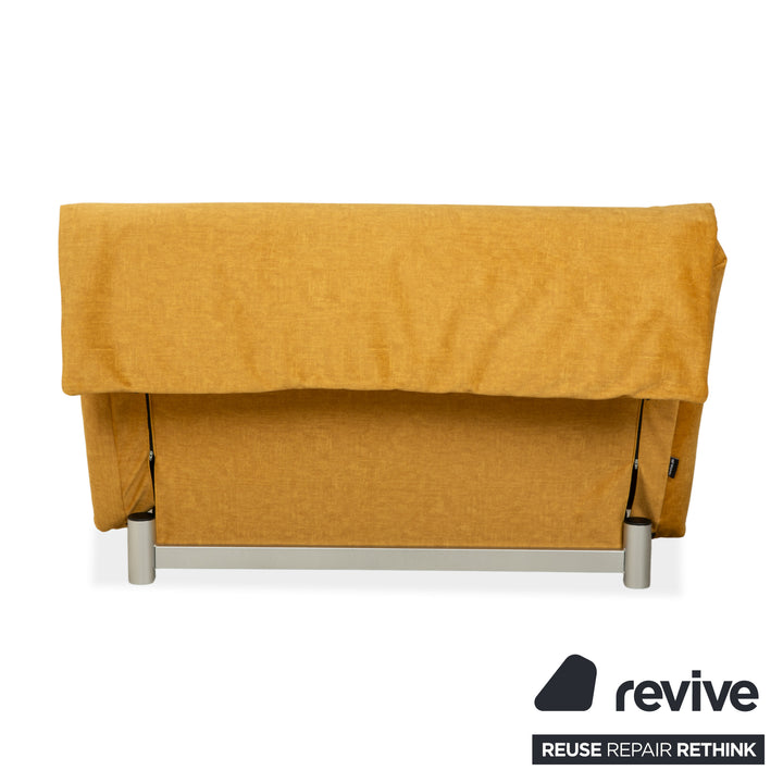 Ligne Roset Multy two-seater fabric yellow gold manual sleeper function sofa couch reupholstery