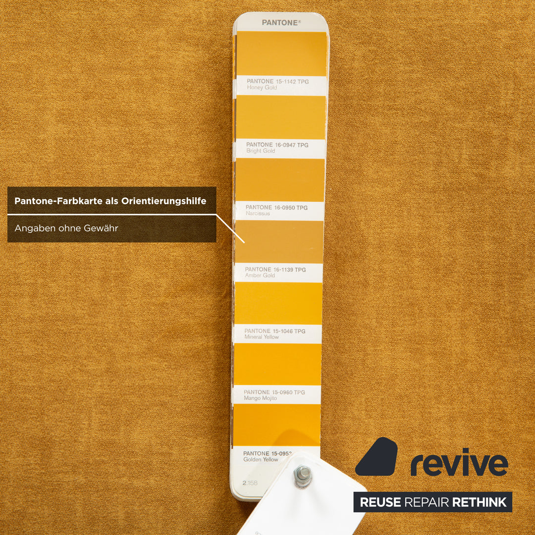 Ligne Roset Multy Zweisitzer Stoff Gelb Gold manuelle Schlaffunktion Sofa Couch Neubezug