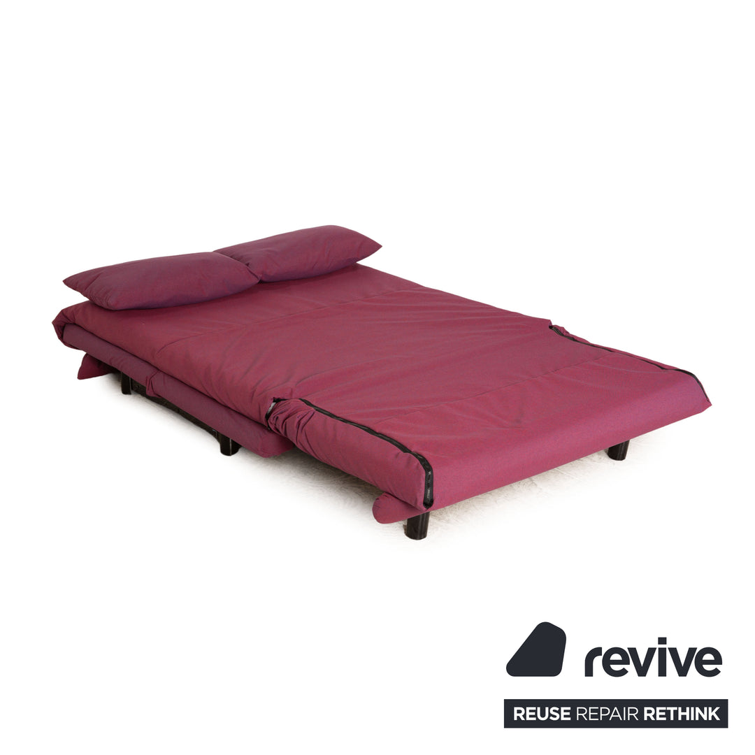 ligne roset Canapé convertible 2 places Multy en tissu violet housse neuve