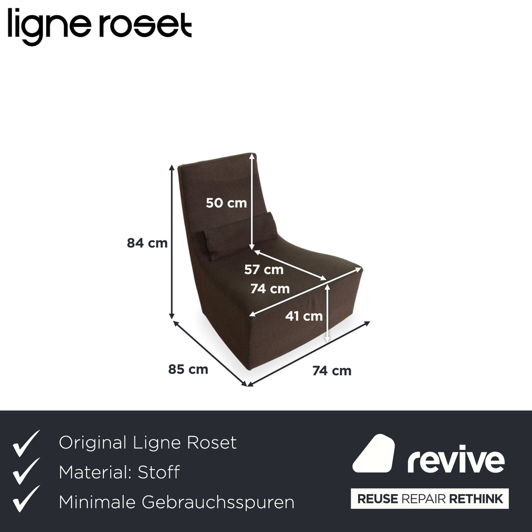 Ligne Roset Neo Sessel Stoff Grün Braun Khaki