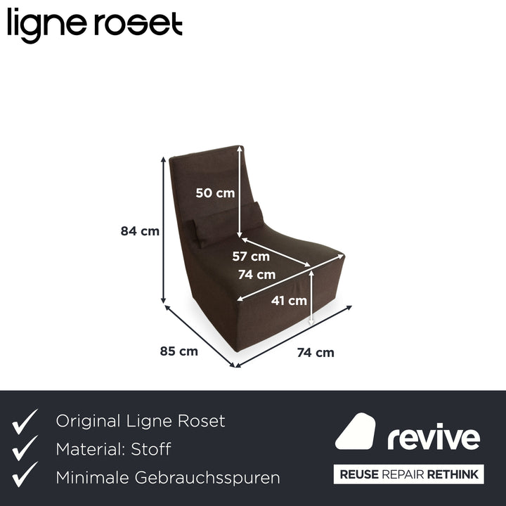 Ligne Roset Neo Sessel Stoff Grün Braun Khaki