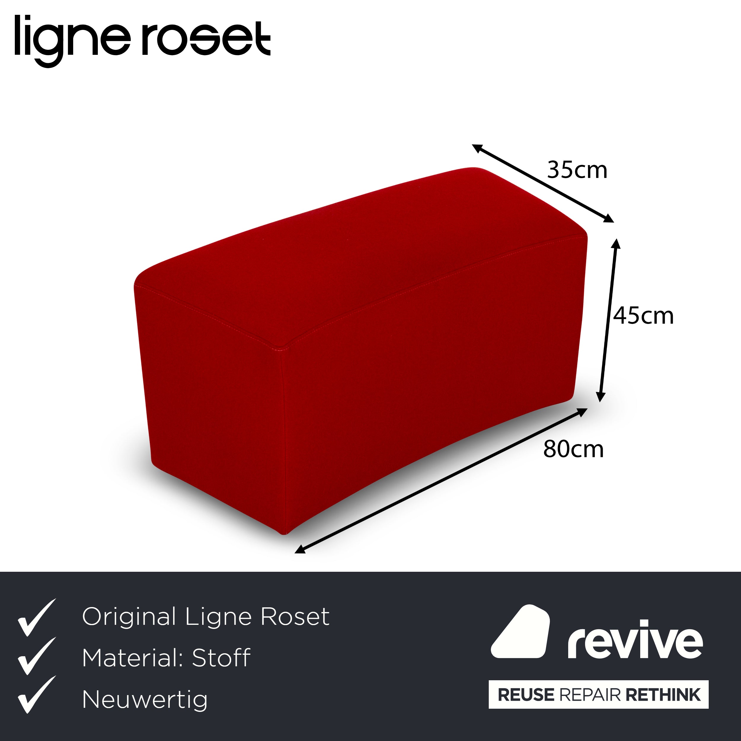 Ligne Roset Neo Fabric Stool Red