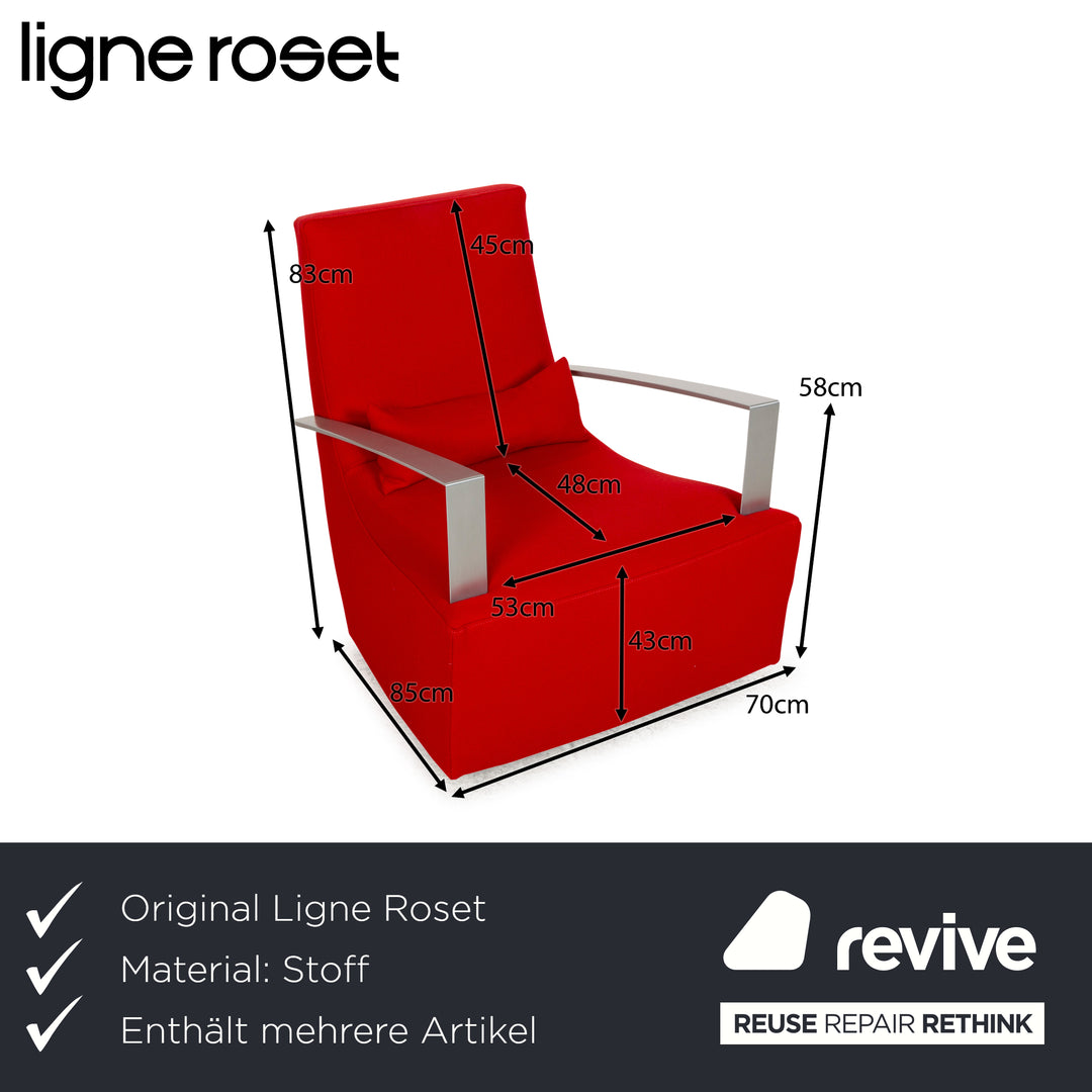 Ensemble de fauteuils en tissu Neo Ligne Roset Rouge