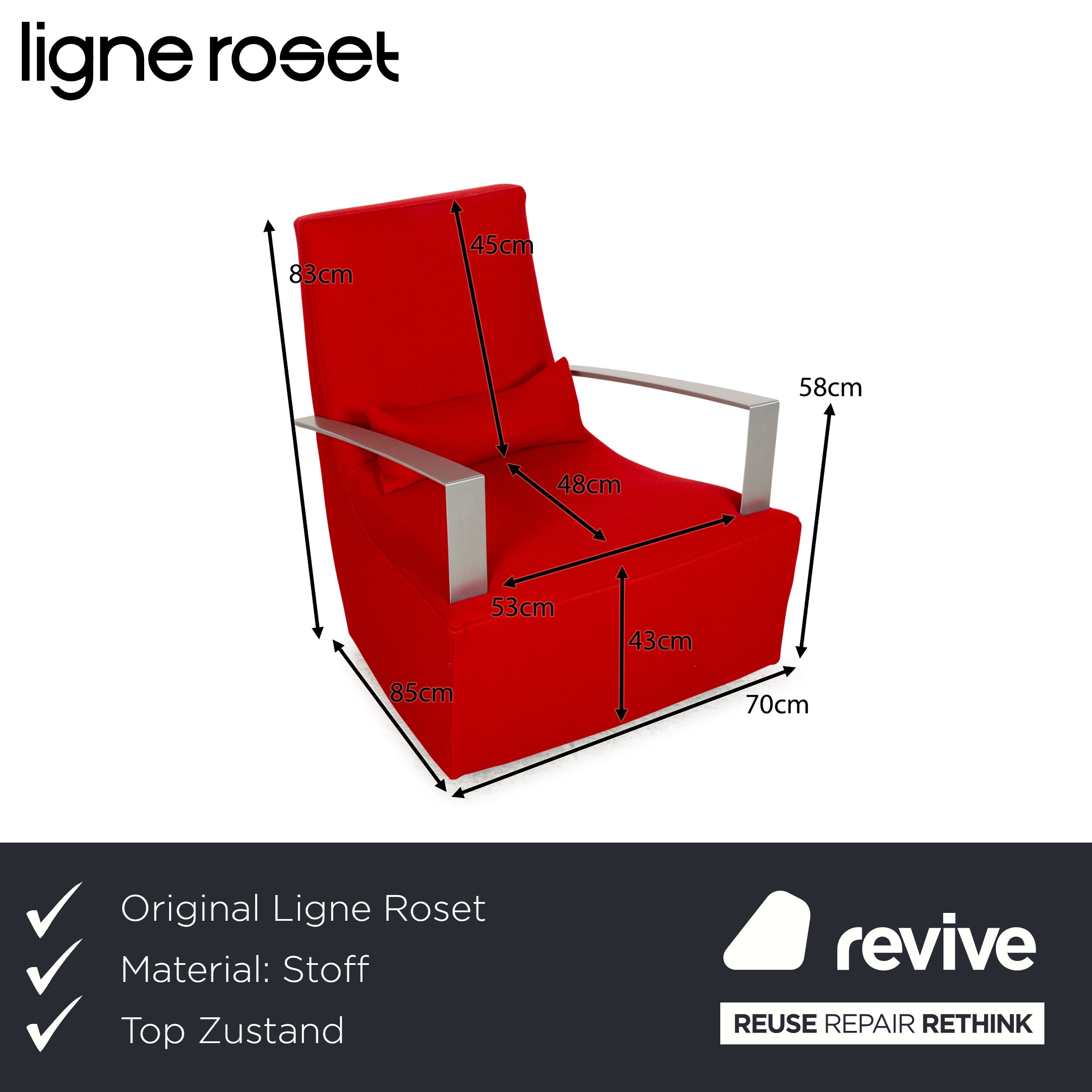 Ligne Roset Neo fabric armchair red