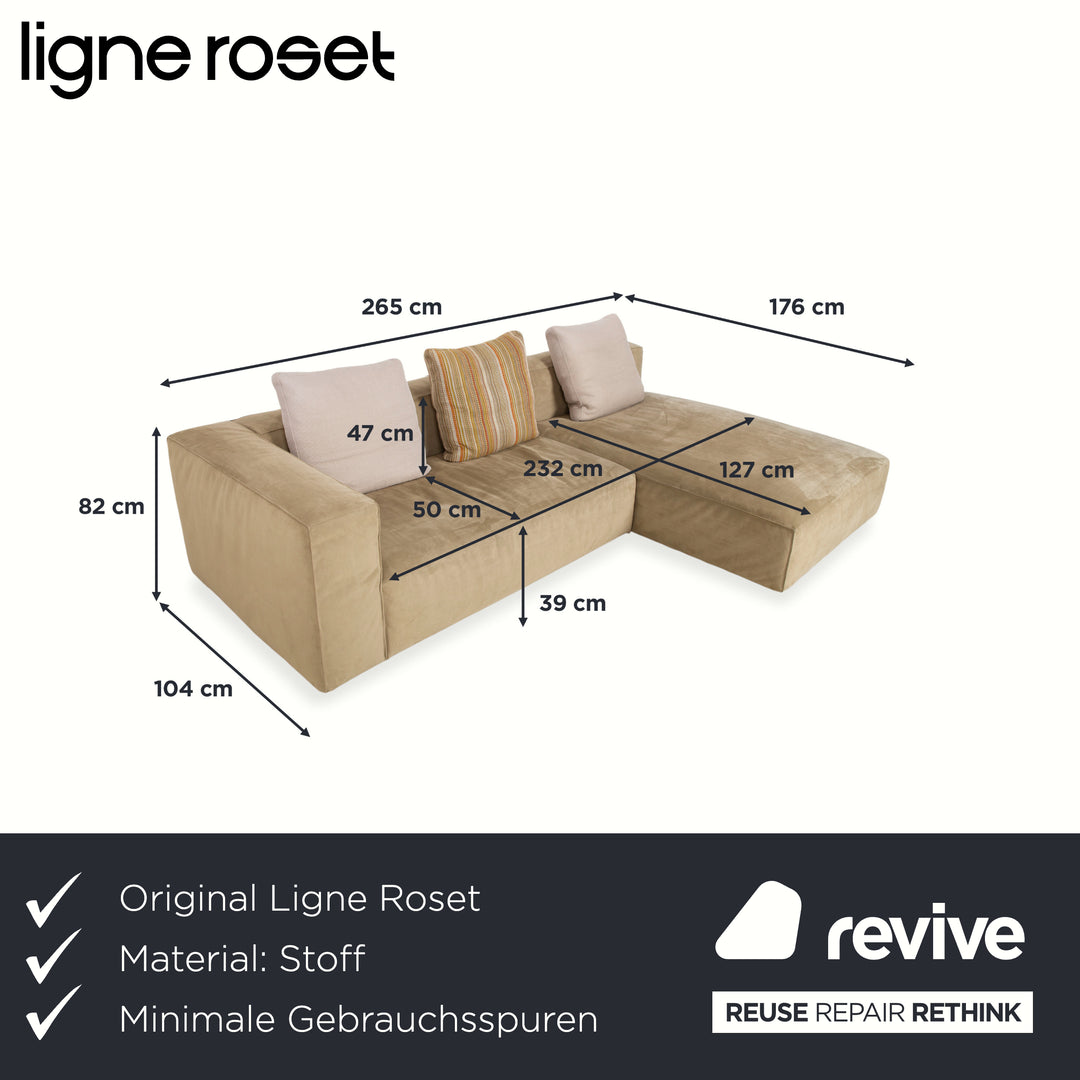 Ligne Roset NILS Fabric Corner Sofa Beige Sand Sofa Couch