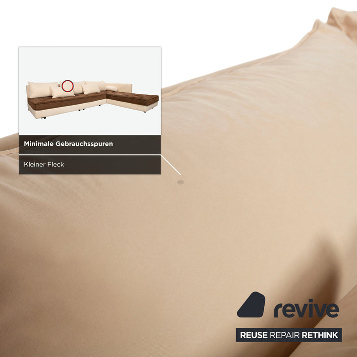Ligne Roset Nomade 2 Stoff Ecksofa Creme Beige Braun