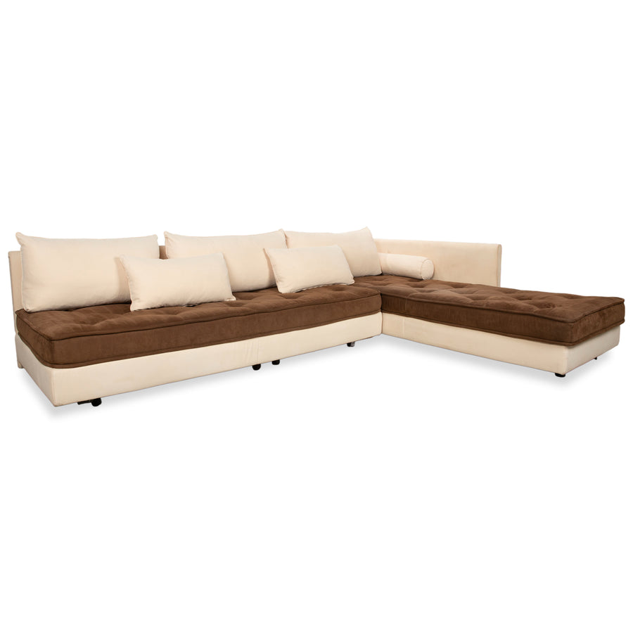 Ligne Roset Nomade 2 Stoff Ecksofa Creme Beige Braun