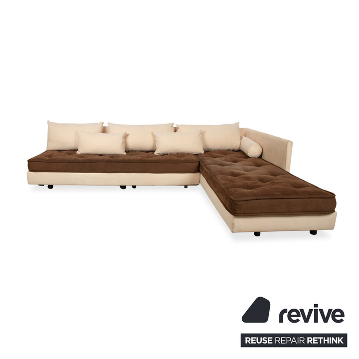 Ligne Roset Nomade 2 Stoff Ecksofa Creme Beige Braun