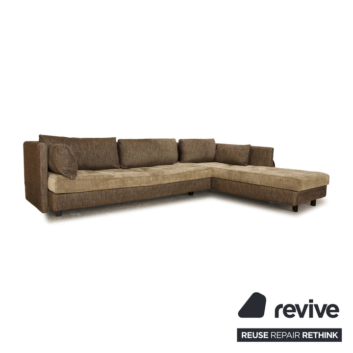 Ligne Roset Nomade stoffen hoekbank grijs bruin recamiere rechts bank sofa