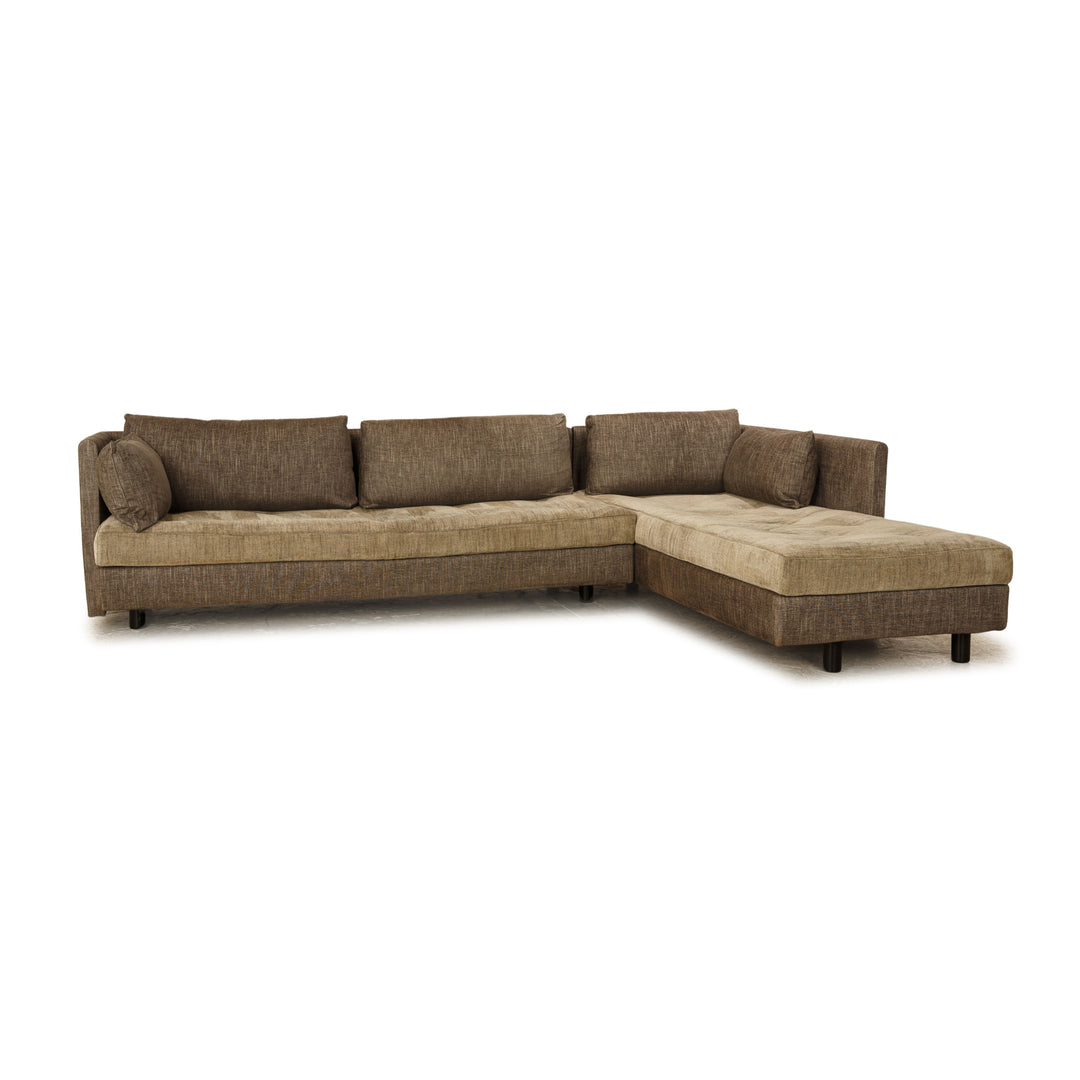 Ligne Roset Nomade stoffen hoekbank grijs bruin recamiere rechts bank sofa