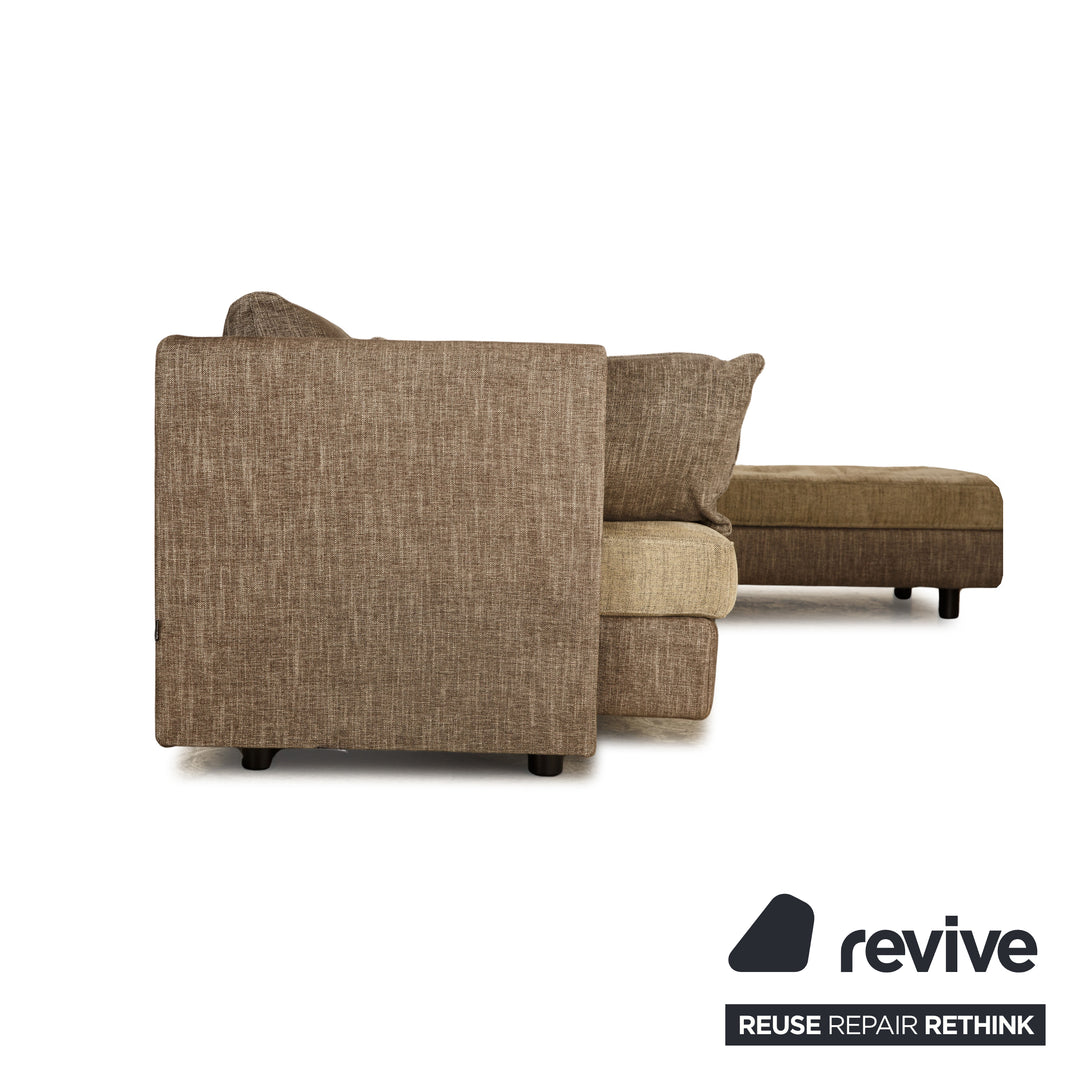 Ligne Roset Nomade stoffen hoekbank grijs bruin recamiere rechts bank sofa