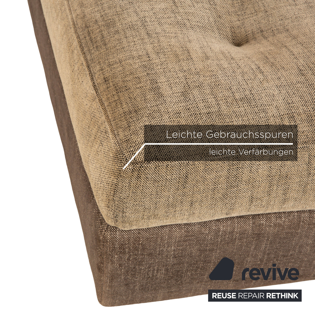 ligne roset Nomade Stoff Hocker Grau Beige