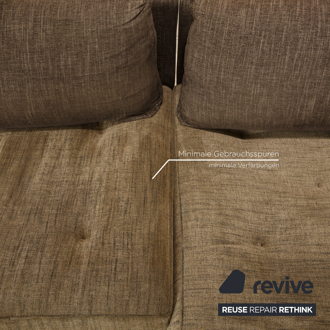 ligne roset Nomade stoffen bankstel grijs bruin recamière rechts bank bankstel