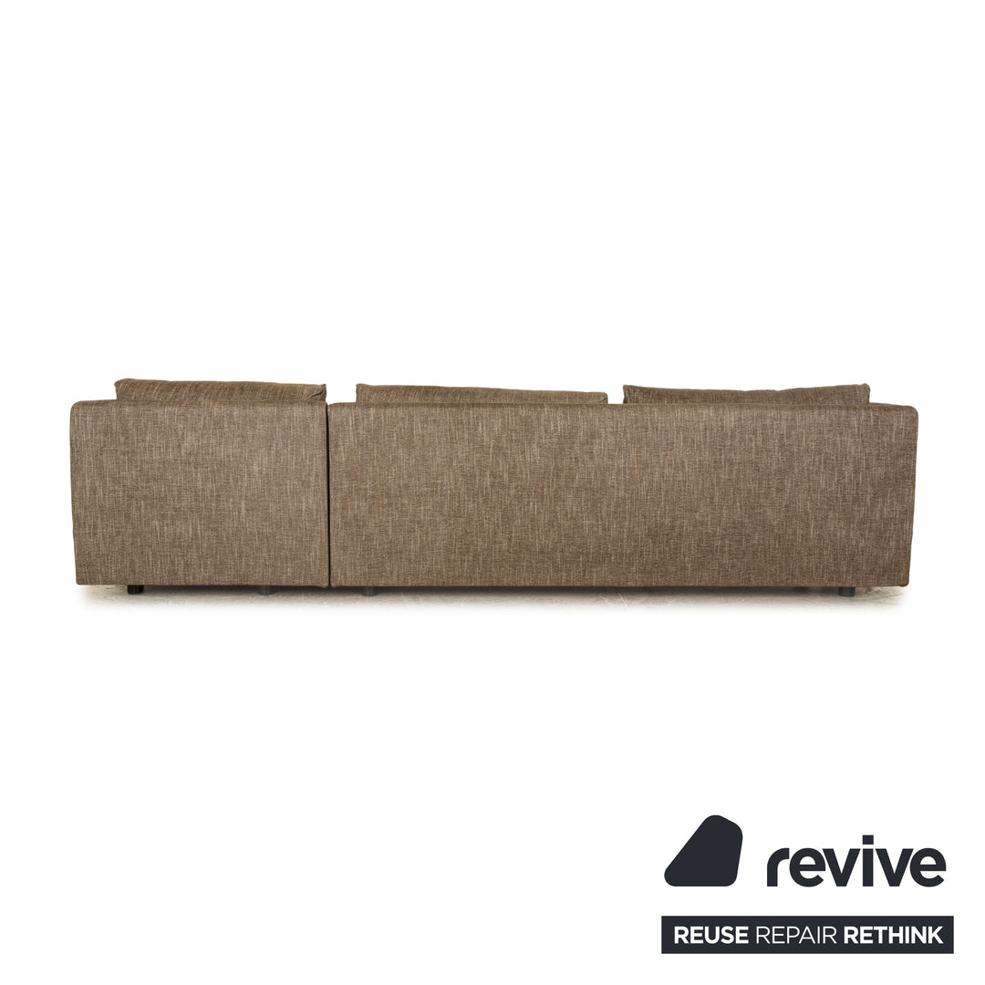 ligne roset Nomade stoffen bankstel grijs bruin recamière rechts bank bankstel