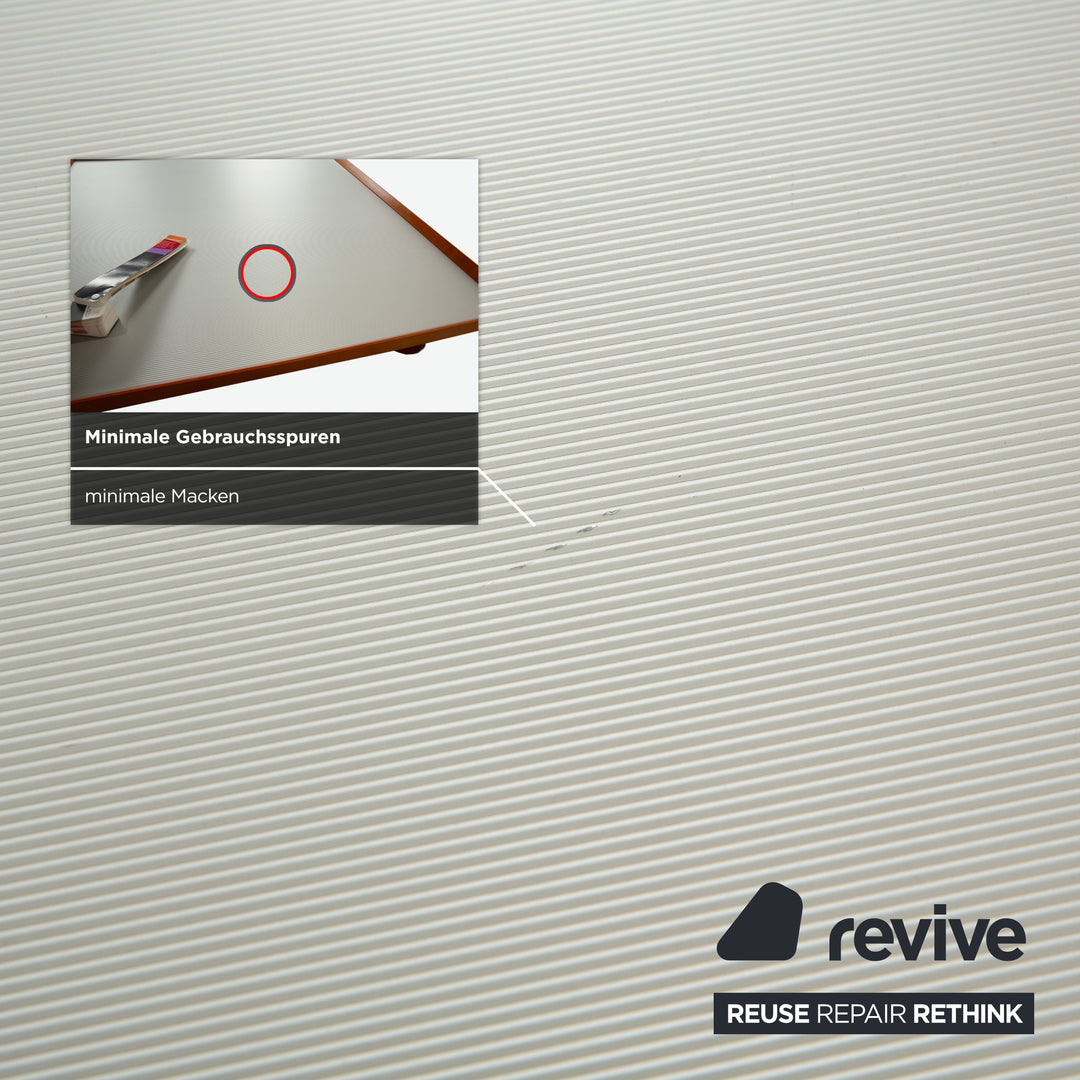 ligne roset Parallel wood aluminum coffee table white wheels