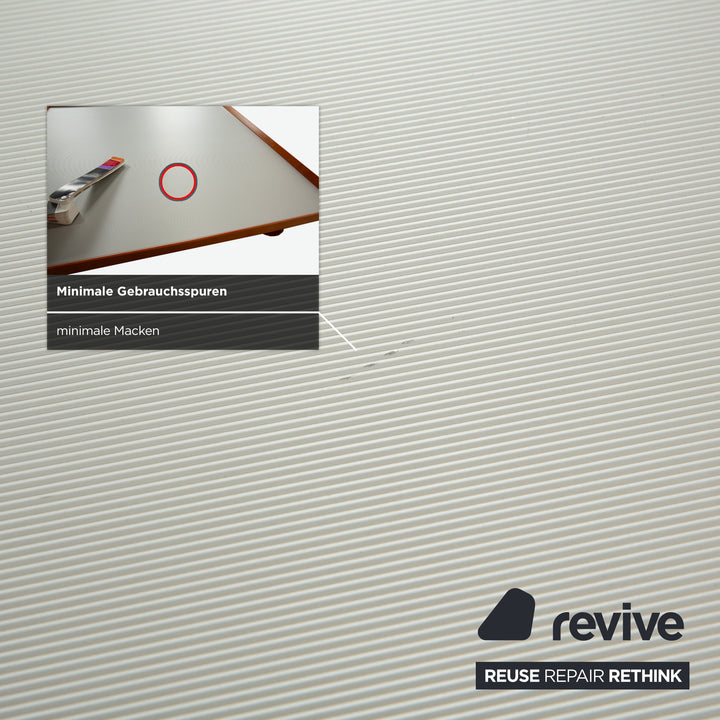 ligne roset Parallel wood aluminum coffee table white wheels