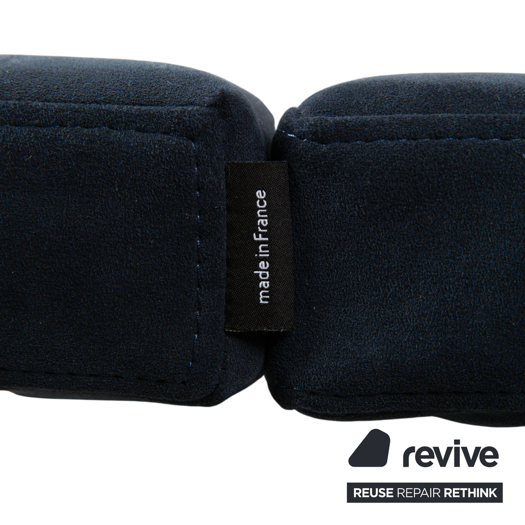 Cama de tela Ligne Roset Peter Maly 2, azul grisáceo, cama doble, mecanismo manual