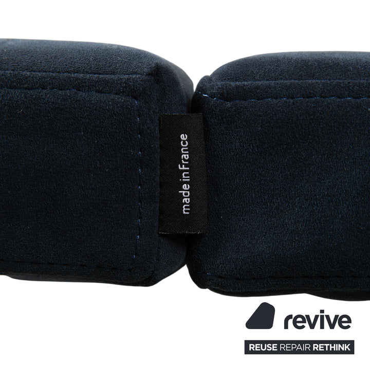 Cama de tela Ligne Roset Peter Maly 2, azul grisáceo, cama doble, mecanismo manual