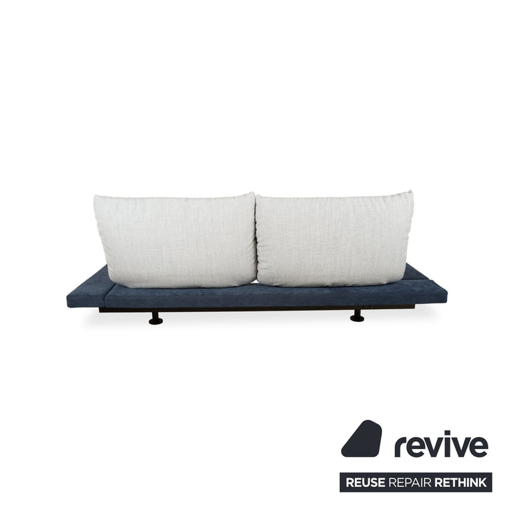 Ligne Roset Peter Maly 2 Stoff Bett Blau Grau Doppelbett manuelle Funktion