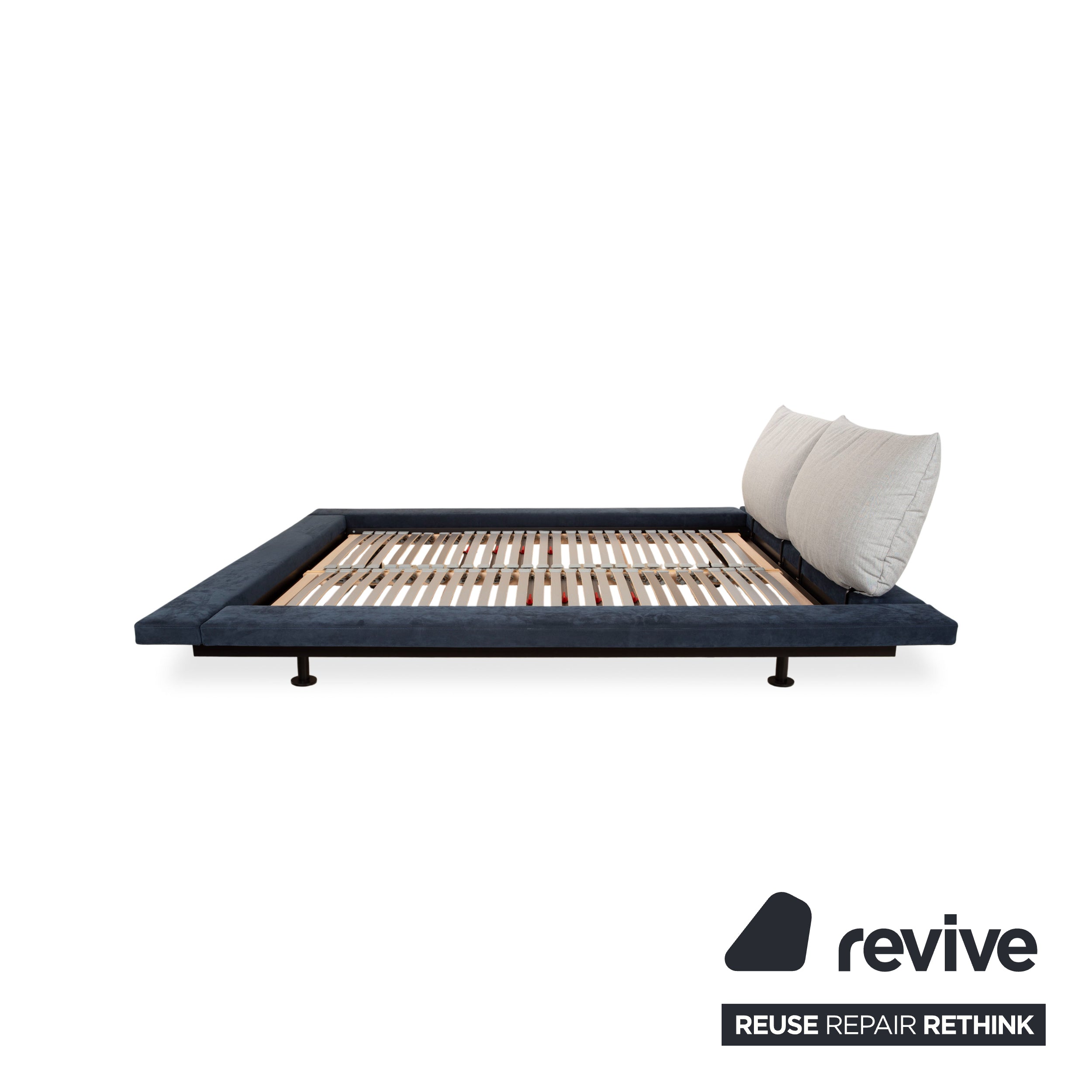 Ligne Roset Peter Maly 2 Stoff Bett Blau Grau Doppelbett manuelle Funktion