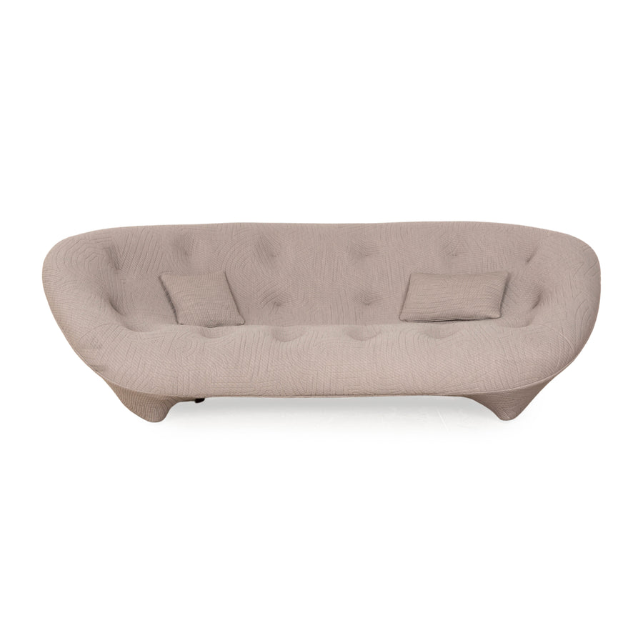 Ligne Roset Ploum three-seater fabric sofa light grey