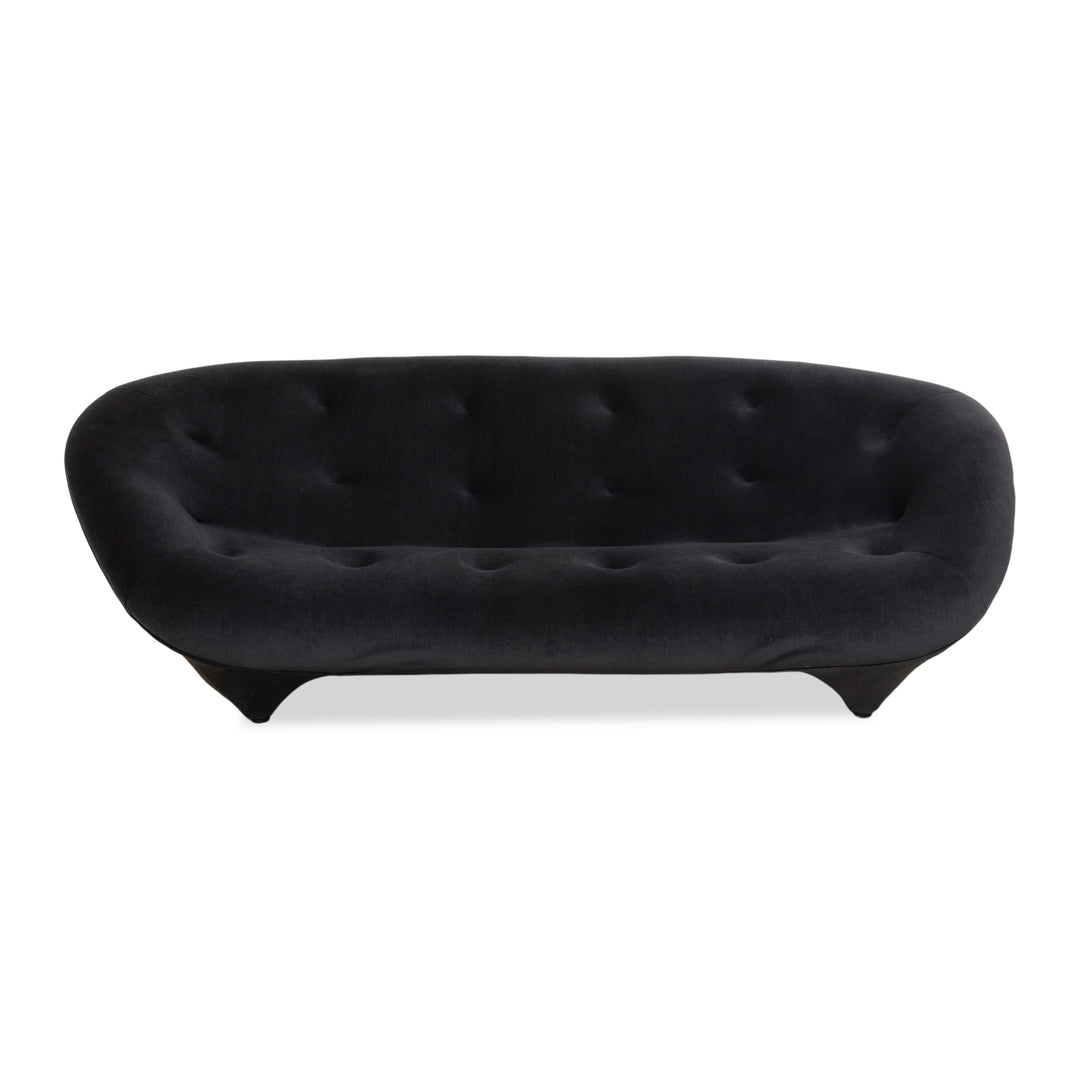 Ligne Roset Ploum Stoff Dreisitzer Anthrazit Grau Sofa Couch Hochlehner Anthracite Neubezug