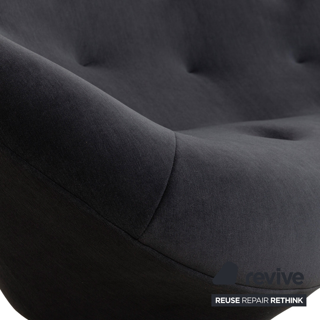 Canapé 3 places en tissu Ploum Ligne Roset Gris Anthracite Dossier haut Neuf Revêtement Anthracite