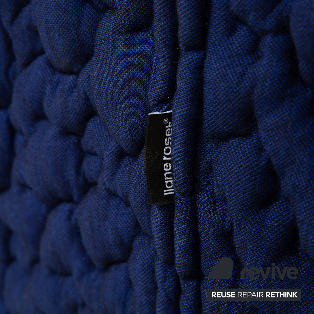 Ligne Roset PLOUM Fabric Three-Seater Blue Purple Sofa Couch 3-Seater High Back MOBY/FR SAFIR