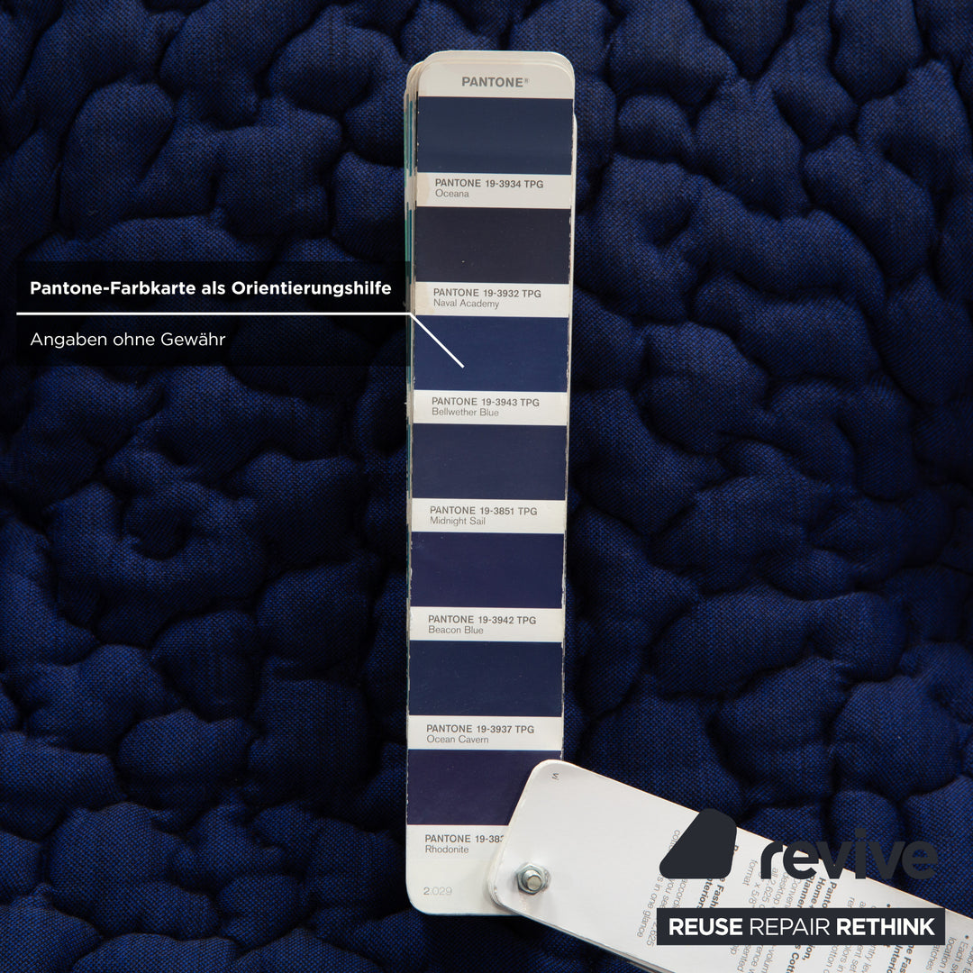 Ligne Roset PLOUM Fabric Three-Seater Blue Purple Sofa Couch 3-Seater High Back MOBY/FR SAFIR